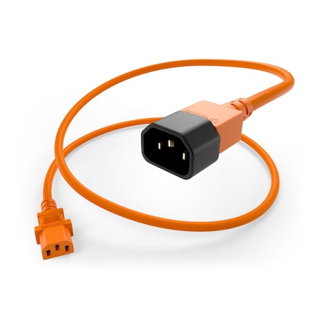 Power Cable 10Amp 250V Svt C13-C14 Orange 6 Ft